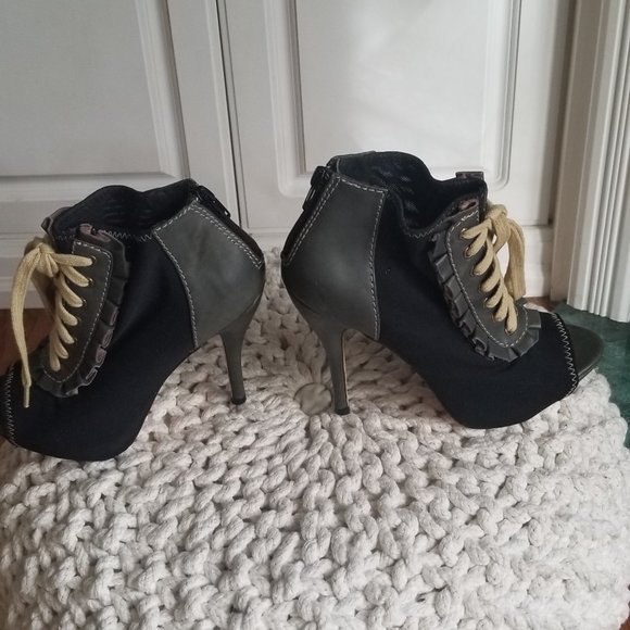 Betsey Johnson Leather & Nylon Booties - Picture 4 of 6